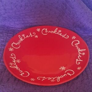 HALLMARK Classic Red Extra large Cookie Platter. 15 In. Wide